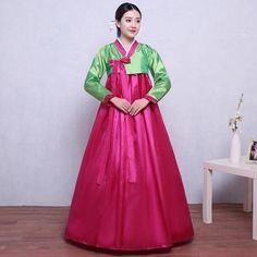 A hanbok is a traditional dress worn in Korea for formal and semi-formal occasions. This clothing style originated during the Joseon dynasty period by the upper class. This affordable high-quality costume dress is great for a Cosplay or multi-cultural event. Available in a wide array of colors! We're sure you'll find the perfect color combination to suit you. Material: Cotton/Polyester Disclaimer:Colors may vary slightly due to monitor display settings.Dresses are manually measured and there may Traditional Spring Wedding Hanbok, Hanbok Dress, Court Dresses, Korean Hanbok, Pacific Islands, Traditional Korean, Korean Traditional, Korean Dress, Cultural Events