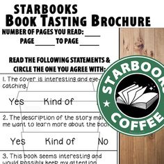 a starbucks sign with instructions for reading the story about books and how to read them