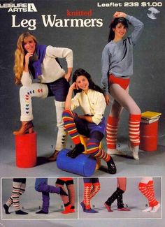 18 Cringeworthy Fashion Accessories From the '80s | CafeMom Leg Warmers Knitting Pattern, Leg Warmers Pattern, Knitted Leg Warmers, Leisure Arts, Vintage Memory, Break Dance, Look Vintage