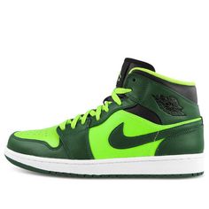 Air Jordan 1 Mid 'Hulk' 554724-330 (AJ1/SNKR/Retro/Mid Top/Colorblock/Basketball) Green Basketball Shoes With Boost Midsole For Streetwear, Green Sporty Basketball Shoes For Streetwear, Sporty Green Basketball Shoes For Streetwear, Casual Green Basketball Shoes For Sports, Retro Green Sneakers With Boost Midsole, Green Mid-top Sneakers For Sports, Sporty Green Basketball Shoes, Green Mid-top Sports Sneakers, Green Retro High-top Sneakers