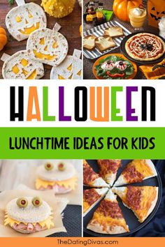 halloween lunch ideas for kids with text overlay