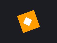 an orange square with a white rectangle in the middle on a black background,