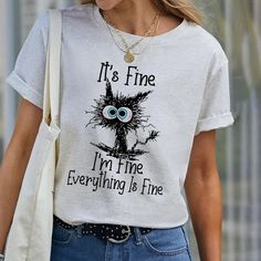 It's Fine I'm Fine Everything Is Fine Printed T-shirt Its Fine Shirts, Oh Mickey Youre So Fine Shirt, Fabric Outfits, Disney Halloween Shirts, Metallic Jeans, Creative Clothes, Cute Country Outfits, Cricut Shirts, Personal Things