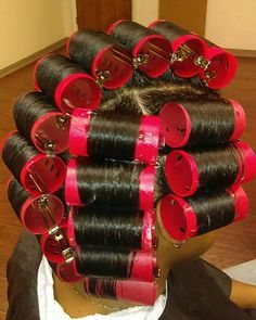 Roller Set Natural Hair, Roller Set Hairstyles, Magnetic Rollers, Lock Styles, Roller Sets, Healthy Relaxed Hair, Black Hair Video, Parting Hair, Color Hairstyles