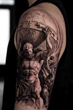 Greek Mythology Tattoo Ideas For Tattoo Lovers (With Examples!) - Tattoo Stylist Greek God Shoulder Tattoo, Greek Half Sleeve Tattoo, Tattoo Ideas Greek Mythology, Tattoo Ideas Greek, Mythology Tattoo Ideas, Greek Mythology Tattoo Ideas, Aphrodite Tattoo