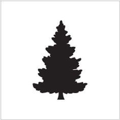 a black and white silhouette of a pine tree