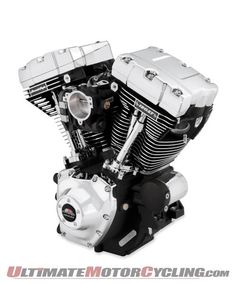 a motorcycle engine on a white background with clippings to show the front end