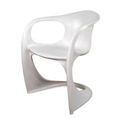 a white plastic chair on a white background