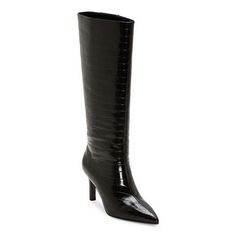 These Worthington women's Pleasant stiletto boots will make a golden style statement on your next night out. Made from a metallic crinkled faux leather, this dress boot has a pointed toe, a 3.25-inch stiletto heel, a side zip closure and a memory foam insole for greater comfort. Wear them with a dress and tights or over skinny jeans. Features: Memory FoamClosure Type: Side ZipperFootwear Technology: Memory Foam InsoleShaft Circumference: 15 InchesBoot Shaft Height: 17 3/4 InchesShoe Heel Height: Sleek Mid-calf Boots For Party, Sleek Fitted Mid-calf Boots For Party, Elegant Knee-high Boots For Spring Evenings, Sleek Knee-high Boots With High Heels For Party, Sleek Knee-high High Heel Boots For Party, Sleek High Heel Knee-high Boots For Party, Elegant Knee-high Boots For Evening In Spring, Elegant Knee-high Boots For Night Out, Sleek Boots For Spring Party