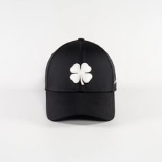 This black fitted hat with a white clover is as classy as it gets! Showcase your style by topping it off with Black Clover. White Clover, Clover Design, Stretch Headband, Black Clover, Black Hat, Fitted Hat, Clover Leaf, Black Fits, High Level