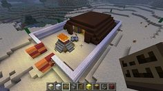 an image of a minecraft house in the middle of a desert with lots of buildings