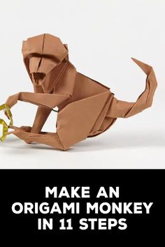 How to Make an Origami Monkey Origami Monkey Easy, Origami Hard, Origami Monkey, Embroidery Patterns Easy, Origami Models, Embellished Clothing, Cut Out Shapes, Paper Folding, Printer Paper