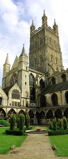 an old building with many windows and towers