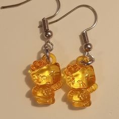 Cute Orange Hello Kitty Earrings In Perfect Condition And Handmade Orange Hello Kitty, Hello Kitty Earrings, Cubic Zirconia Hoop Earrings, Bottle Earrings, Betsey Johnson Earrings, Nature Earrings, Heart Hoop Earrings, Kendra Scott Earrings, Alloy Earrings