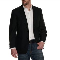 Truth Wool Blend Black Jacket. Size Xl. Classic Black Blazer With Welt Pockets, Tailored Black Sport Coat With Welt Pockets, Formal Black Sport Coat With Pockets, Black Notch Lapel Sport Coat With Pockets, Black Sport Coat With Notch Lapel And Pockets, Black Notch Lapel Sport Coat For Business Casual, Black Sport Coat With Welt Pockets For Business Casual, Tailored Black Sport Coat With Pockets, Black Business Casual Sport Coat With Welt Pockets