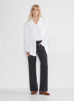 SAIL SHIRT | Aritzia Button Up Linen Shirt, Blouses Sleeveless, Blouses Short Sleeve, Sleeveless Blouses, Short Sleeve Blouses, Long Sleeve Blouses, Ribbed Scarf, Double Gauze Fabric, Orange Shirt