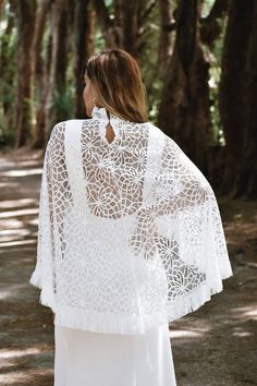 White Lace Wedding Cape Lace Bridal Cape with Fringe Trim Wedding Shawl *White Embroidered Lace *Fringe Trim *Neck Lace *Hook & Eye Closure *Size: One Size White Dupatta With Lace Work For Summer, White Lace Wedding Shawl, White Bohemian Shawl Dupatta, White Bohemian Lace Dupatta, Bohemian White Lace Dupatta, White Lace Trim Shawl For Wedding, White Lace Shawl For Wedding, Summer Wedding Shawl-style Dupatta, Summer Wedding Shawl Dupatta