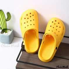 Olivia Mark - Unisex Beach Flip Flops with Soft Sole and Breathable Design at Affordable Price Yellow Non-slip Beach Clogs, Yellow Non-slip Casual Clogs, Casual Yellow Non-slip Sandals, Yellow Casual Non-slip Clogs, Comfortable Yellow Non-slip Sandals, Yellow Slip-resistant Slip-on Clogs, Yellow Slip-on Slip-resistant Clogs, Yellow Summer Outdoor Clogs, Casual Yellow Clogs For Outdoor