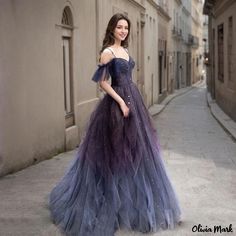 Olivia Mark - Starry Moon Embellished Formal Gown for Engagement and Special Occasions Space Themed Dress, Gown For Engagement, Fae Ball, Themed Prom Dresses, Midnight Blue Wedding, Skirt Wedding Dress, Blue Wedding Dresses, Dress Aesthetic, Formal Gown