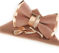 Formal Hair Accessories With Bow, Elegant Gold Hair Accessories For Formal Occasions, Elegant Brown Bow Tie, Elegant Bow Tie Hair Accessories For Gift, Elegant Bow Tie Hair Accessories As Gift, Elegant Hair Accessories With Bow Tie For Gifts, Elegant Formal Hair Accessories With Bow Tie, Rose Gold Bow Tie, Rose Gold Wedding Accessories