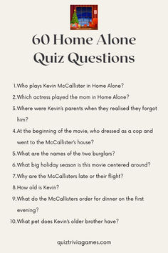 Are you a fan of the Home Alone? This quiz is for you then! In this ultimate Home Alone quiz, you will find over 60 questions and answers about your favorite Christmas movie. Home Alone Quiz | Home Alone Quiz questions and answers | Home Alone trivia | Home Alone MCQ Home Alone Trivia, Famous Christmas Movies, Home Alone 3, Quote Quiz, Tv Quiz, Movie Home, Home Alone Movie, Christmas Quiz