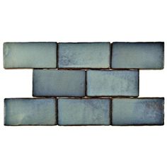 blue glass tile backsplashes on white background