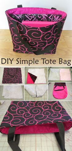 the instructions for how to make a simple tote bag