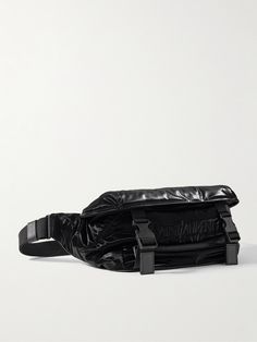 SAINT LAURENT's belt bag is embroidered with a tonal moniker in its recognisable serif font. Made in Italy from black glossed-leather and canvas, it has a spacious interior for your phone, AirPods and cardholder, plus two external pockets to keep smaller essentials organised. Belt Bag For Men, Saint Laurent Collection, Canvas Belt, Serif Font, Mr Porter, Logo Embroidered, Belt Bag, Fashion News, Porter