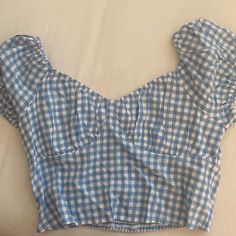 Brand New Blue Summer Top For Picnic, Blue Summer Tops For Picnic, Blue Cotton Top For Picnic, Trendy Blue Top For Picnic, Trendy Blue Tops For Picnic, White Fitted Top For Picnic, Blue Fitted Top For Picnic, Fitted Blue Tops For Picnic, Fitted Blue Top For Picnic