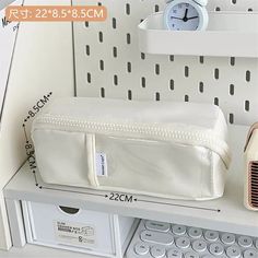 49175058743578 Trendy Portable Pencil Case For Study, White Stationery Pouch With Pen Slots, Trendy White School Stationery, White Portable Pencil Cosmetic Bag, White Pencil Case With Zipper Closure For Organization, White Pencil Case For Back To School, White Pouch Stationery For School, White Stationery Zipper Pouch For Study, Trendy White Pencil Case With Pen Holders