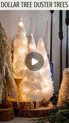 the video shows how to make fake christmas trees out of tree stumps and branches