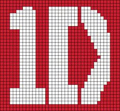 a red and white cross stitch pattern with the letter u in it's center