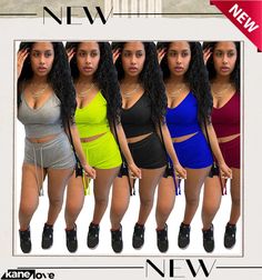 Sexy Solid Color Sling Casual Two-piece Set Summer Party Sets With Spaghetti Straps, Trendy Summer Club Sets, Sleeveless Summer Club Sets, Two Piece Matching Set, Biker Shorts Outfit, Casual Joggers, Jogging Suit, Cropped Vest, Fitness Clothing