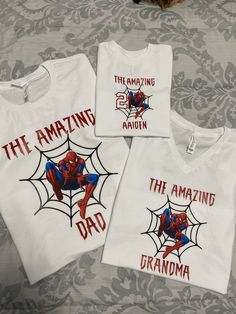 Amazing Spider-Man t-shirt with customizable names and age.  Super soft fabric. Runs true to size. Spider Man Custom, Custom Outfits, Spider Man Homecoming, Amazing Spider Man, 3rd Party, Bday Ideas, Amazing Spider, Crew Shirt, Miami Fl