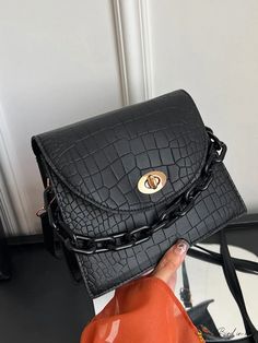 BirdinBag - Stylish 2023 Crocodile Pattern Crossbody Bag & Handbag: Solid Colors for Women Everyday Crossbody Bag With Crocodile Pattern, Everyday Crocodile Pattern Crossbody Bag, Trendy Crocodile Pattern Crossbody Bag, Pattern Crossbody Bag, Details Pictures, Crocodile Pattern, Cleaning Materials, Word Wrap, Bag Style