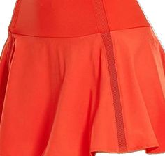 Red High-waisted Stretch Skort, Red High Waist Stretch Skort, Red Stretch High-waisted Skort, Red Stretch Tennis Skirt, Red Fitted Short Tennis Skirt, Red Stretch Mini Skirt For Summer, Fitted Orange Skort, Summer Stretch Orange Skort, Orange Stretch Skort For Summer