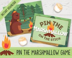 the marshmallow game has been designed to look like a bear roasting marshmallows