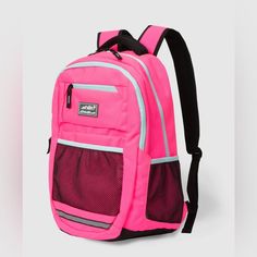 Eddie Bauer Girls Pink School Backpack Durable Adventurer Large Book Bag 17.5” New With Tags Ships From A Smoke Free, Pet Free Home Manufacturer’s Description: Keep Your Kids Moving And Their Materials Organized In Our School-Ready Adventure Backpack. This Large Bag Holds All The Essentials, Such As A Laptop, Water Bottles, And Assorted Pens And Pencils. The Polyester Shell Is Durable And Built For Weekend And Weekday Activities. Durable Polyester Construction For Everyday Use 3 Secure Zip Pocke Pink Backpack For End Of School Year Events, Pink Backpack For School Events, Pink Backpack For Back To School, Pink Functional Study Backpack, Pink Backpack For Study, Pink Softback Backpack For Outdoor Activities, Pink Student Backpack, Pink Backpack With Zipper For Back To School, Pink Backpack For Students