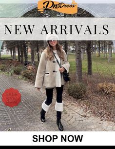 Ashore Shop Lamb Plush Jacket Winter Elegant Thicken Chic Horn Button Female Coat