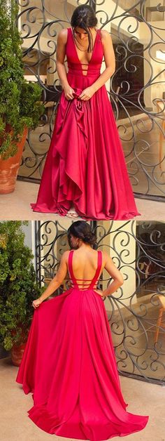 simple elegant long evening dress, long prom dress, Red Prom Dress Long, Evening Dress Long, Prom Dresses 2017, Backless Prom Dresses, Long Prom Dress