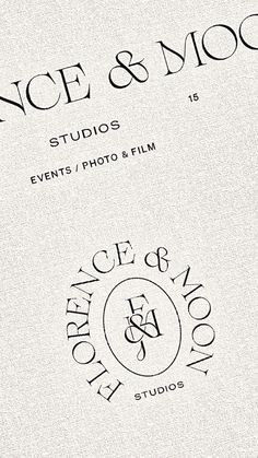 the logo for once & nook studios is shown in black on white linens