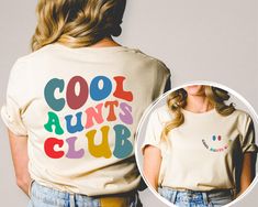 "Cool Aunts Club Shirt Front and Back, Cool Aunt Shirt, Aunt Gift, Aunt Birthday Gift, Sister Gifts, Auntie Sweatshirt, Aunt Sweatshirt This shirt has a hand pressed design. It has a very soft touch that you will feel comfortable for a long day. HOW TO ORDER ** Check and Review all Photos. ** Select your item's Size and Color from drop down menus. ** Choose the Quantity you want. ** Provide personalization in personalization box if offered.(name, print color etc.) ** Click ADD TO CART. And, you Nurse Birthday, Birthday Gift Sister, Aunt Sweatshirt, Aunt Birthday Gift, Cool Aunt, Aunt Birthday, Aunt Shirt, Funny Nurse Shirts, Heat Press Printing