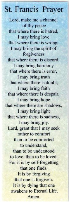 the poem for st frances prayer