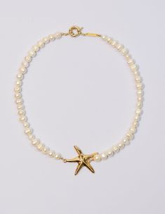 14k Gold-filled Freshwater Pearls 18k Gold-plated Starfish Length: 17.5" 100% Handmade With 100% JOY Cute Trendy Jewelry, Beach Jewelry Ideas, Coastal Granddaughter Jewelry, Cute Summer Jewelry, Summer Jewlery, Preppy Necklaces, Starfish Jewelry, Coastal Jewelry, Surf Jewelry