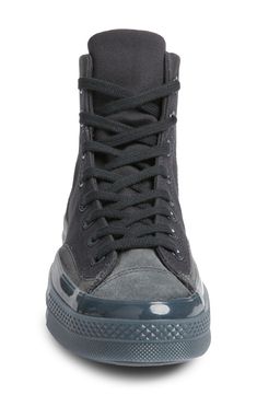 Translucent foxing tape traces the midsole of this suede-trimmed high-top sneaker, offering an elevated take on a closet-staple icon. Lace-up style Cushioned footbed with arch support Textile and leather upper/textile lining/rubber sole Imported Converse High-top Sneakers With Translucent Outsole For Streetwear, Gray High-top Sneakers With Vulcanized Sole For Streetwear, Casual Converse High-top Boots, Sporty Gray High-top Boots, Gray High-top Sneakers With Rubber Toe Cap, Converse Mid-top Sneakers With Studded Outsoles, Black High-top Sneakers With Translucent Outsole For Outdoor, High-top Sneakers With Laces And Medium Fit, Medium Fit High-top Sneakers With Laces