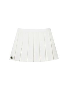 Pleated tennis skort - Sporty & Rich - Women  | Luisaviaroma Rich Clothes, Oval Logo, White Mini Skirts, Short Models, Rich Women, Tennis Skort, Sports Skirts, Sporty And Rich, Striped Socks