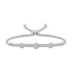 This sparkling bolo bracelet features round diamonds in sterling silver frames, twinkling along a line of diamonds. Bracelet For Her, Kay Jewelry, Bolo Bracelet, Jewelry Advice, Kay Jewelers, White Bracelets, Silver Frames, Rings Necklaces, Gemstone Bracelets