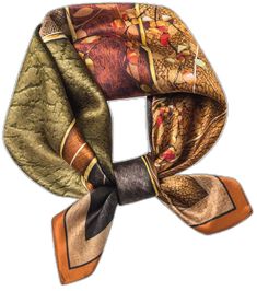 Brown Square Silk Scarf Gift, Scarf Head, Brands Fashion, Scarf Neck, Fashion Scarves, Scarf Gift, Neck Scarf, Gift Packs, Neck Scarves