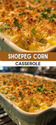 two images show the same casserole in different dishes