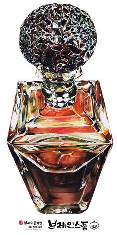 an artistic drawing of a glass bottle